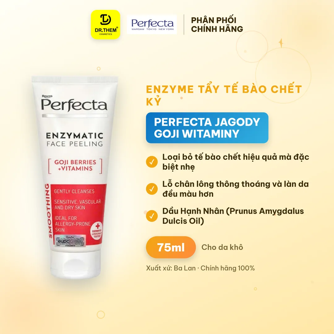 Enzyme Tẩy Tế Bào Chết Perfecta Jagody Goji Witaminy Peeling Enzymatyczny Kỷ Tử Dịu Nhẹ Cho Da Khô Nhạy Cảm 75ml