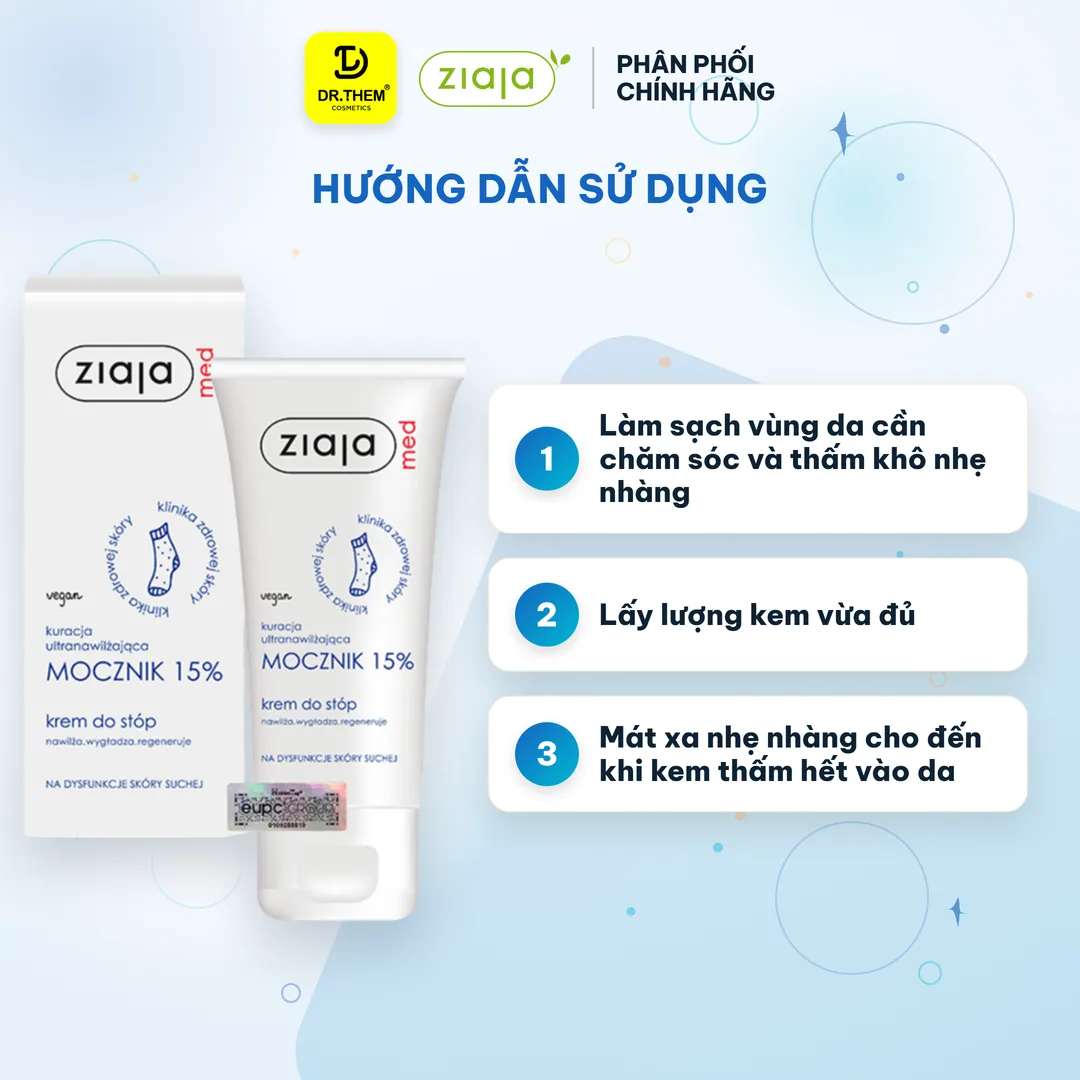 Kem Dưỡng Ziaja Med Mocznik 15% Urê Làm Mềm Da Dưỡng Ẩm Chuyên Sâu Giảm Khô Nứt Nẻ Cho Da Rất Khô 100ml 5