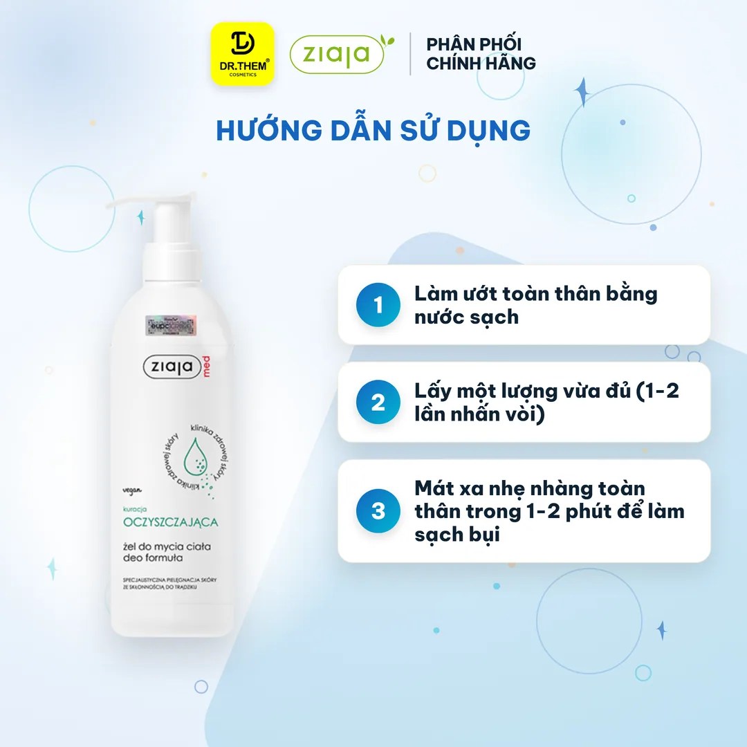 Gel Tắm Ziaja Med Kuracja Oczyszczajaca Deo Formula Làm Sạch Ngừa Khuẩn Hỗ Trợ Giảm Mụn Lưng Cho Da Dầu 400ml 5