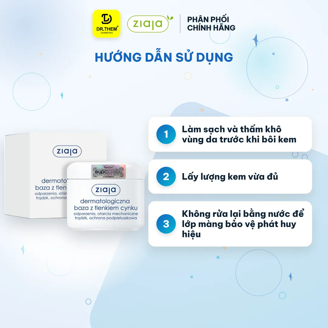 Kem Kẽm Oxit Ziaja Dermatological Base With Zinc Oxide Tạo Màng Bảo Vệ Làm Dịu Da Kích Ứng 80g 5