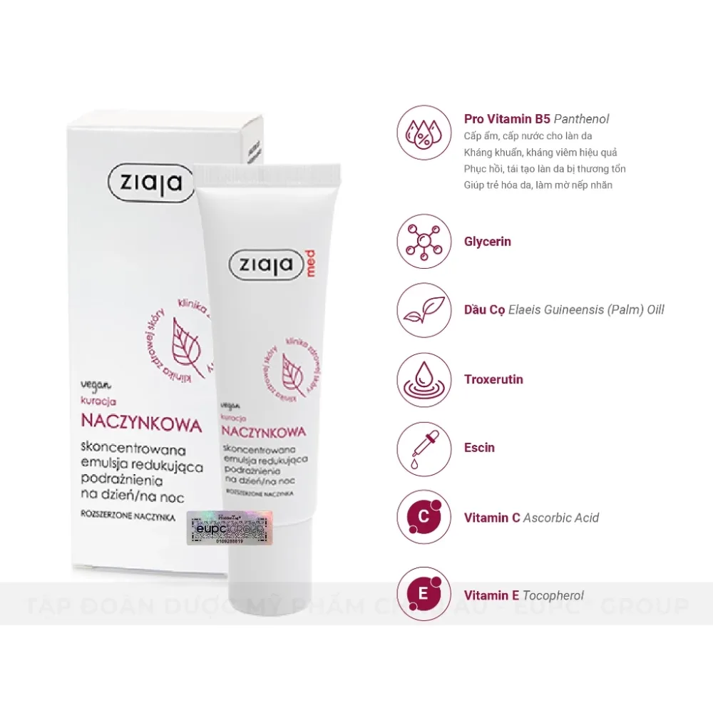 Tinh Chất Ziaja Med Kuracja Naczynkowa B5 Hỗ Trợ Phục Hồi Làm Dịu Da Giảm Kích Ứng Mẩn Đỏ Cho Da Nhạy Cảm 30ml 5