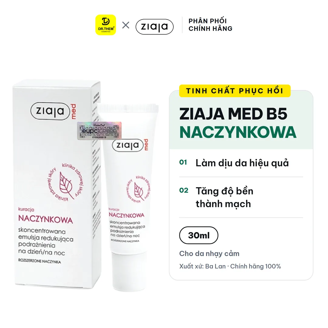 Tinh Chất Ziaja Med Kuracja Naczynkowa B5 Hỗ Trợ Phục Hồi Làm Dịu Da Giảm Kích Ứng Mẩn Đỏ Cho Da Nhạy Cảm 30ml 2