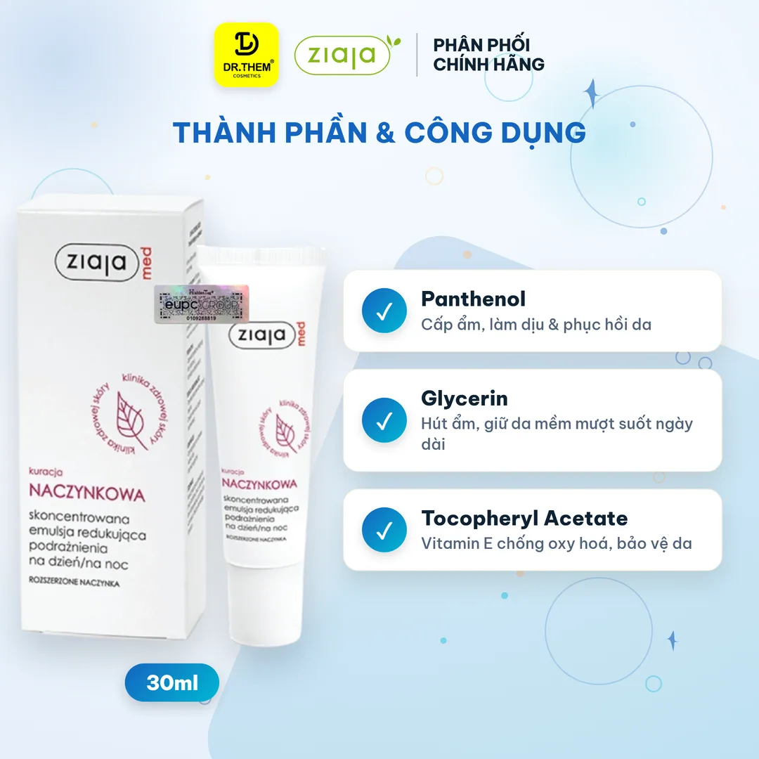 Tinh Chất Ziaja Med Kuracja Naczynkowa B5 Hỗ Trợ Phục Hồi Làm Dịu Da Giảm Kích Ứng Mẩn Đỏ Cho Da Nhạy Cảm 30ml 5