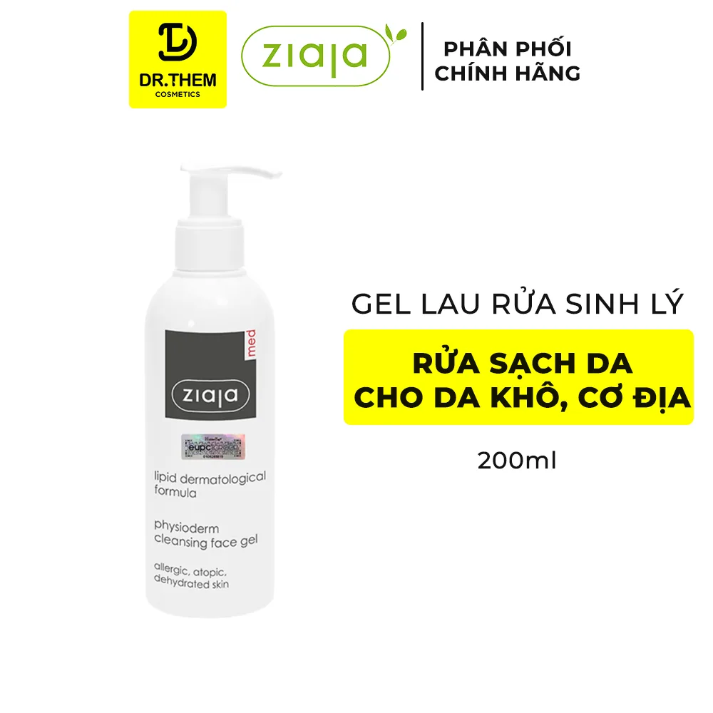 Gel Rửa Mặt Ziaja Med Lipid Physioderm Cleansing Face Gel Làm Sạch Sinh Lý Dịu Nhẹ Cho Da Khô Nhạy Cảm 200ml 2