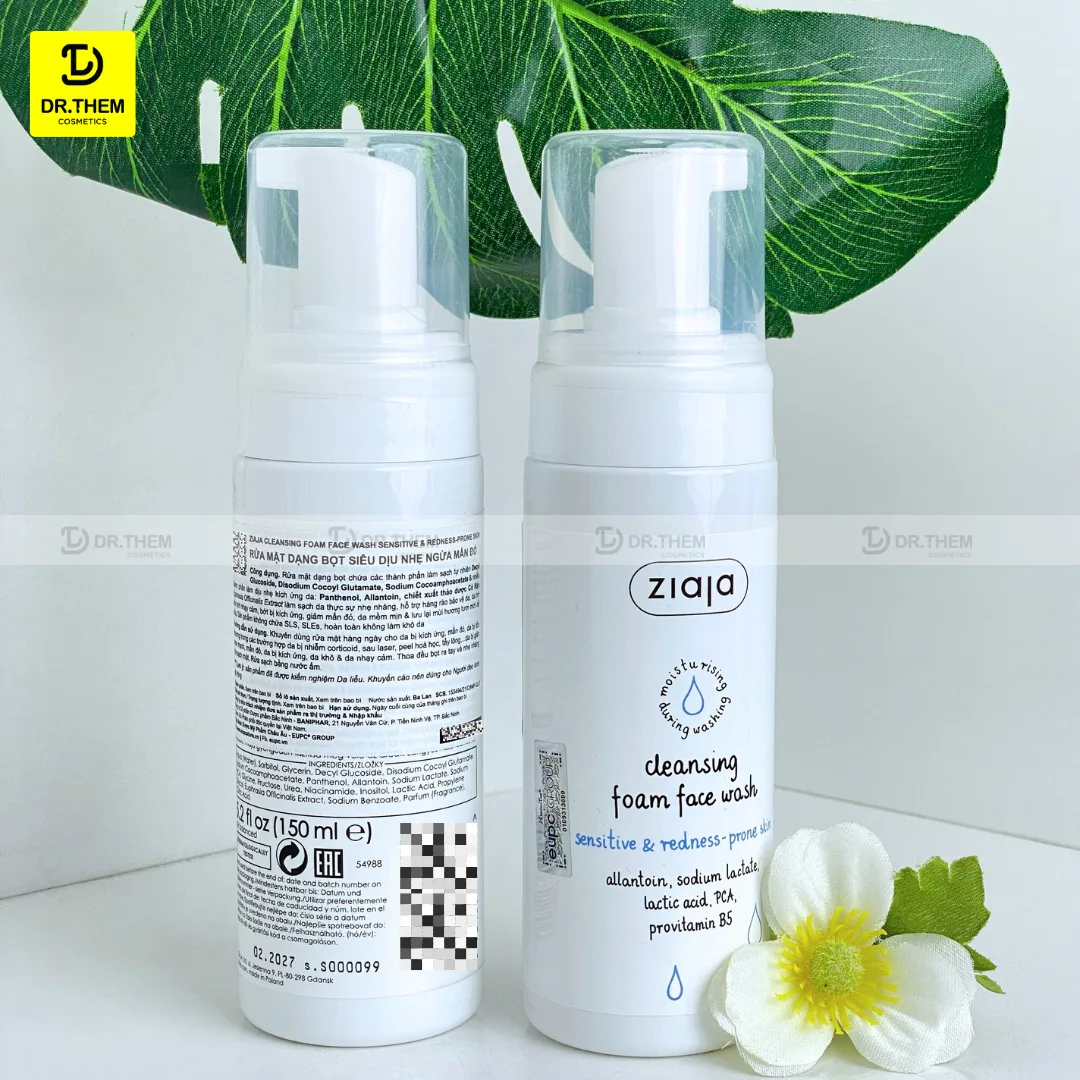 Sữa Rửa Mặt Tạo Bọt Ziaja Cleansing Foam Face Wash Sensitive Redness Prone Skin Dịu Nhẹ Giảm Mẩn Đỏ 150ml 7