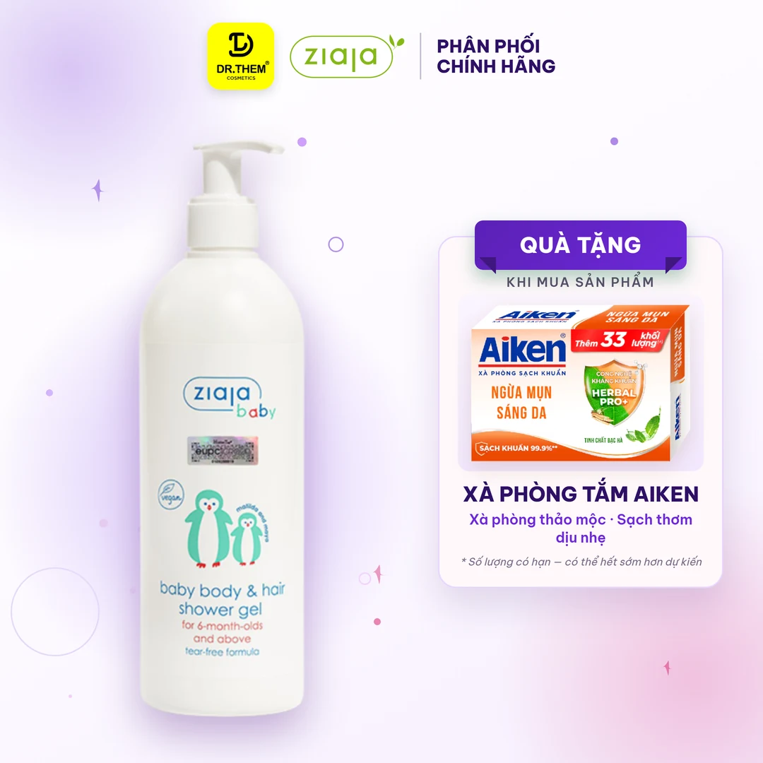 Gel Tắm Gội 2in1 Ziaja Baby Body Hair Shower Gel Dịu Nhẹ Dưỡng Ẩm Cho Trẻ Từ 6 Tháng Tuổi 400ml
