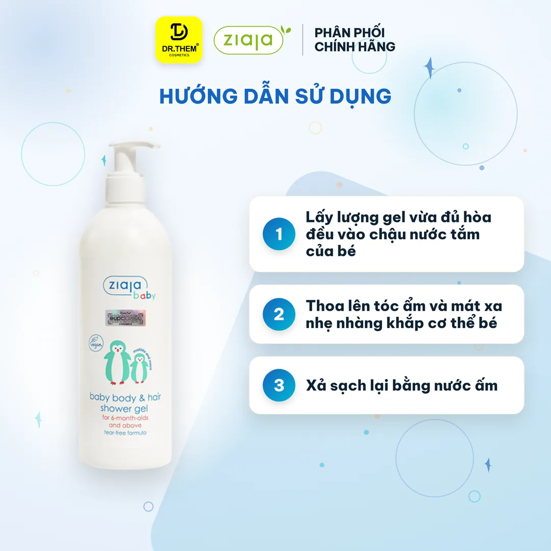 Gel Tắm Gội 2in1 Ziaja Baby Body Hair Shower Gel Dịu Nhẹ Dưỡng Ẩm Cho Trẻ Từ 6 Tháng Tuổi 400ml 6