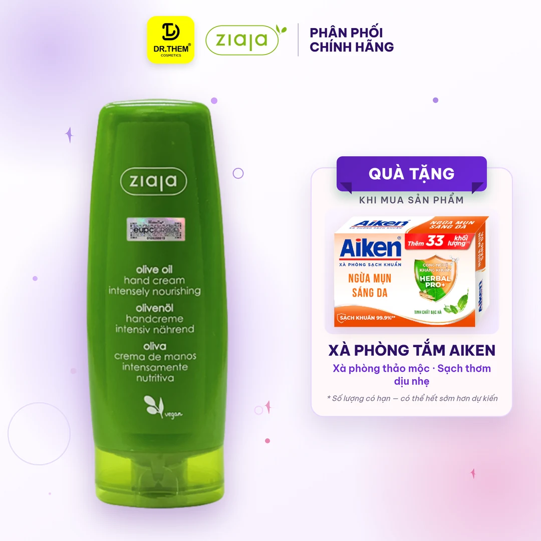 Kem Dưỡng Da Tay Và Móng Ziaja Olive Oil Hand Cream Intensely Nourishing Dưỡng Ẩm Làm Mềm Da 80ml