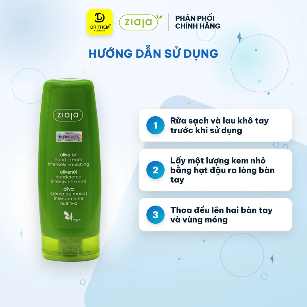 Kem Dưỡng Da Tay Và Móng Ziaja Olive Oil Hand Cream Intensely Nourishing Dưỡng Ẩm Làm Mềm Da 80ml 6