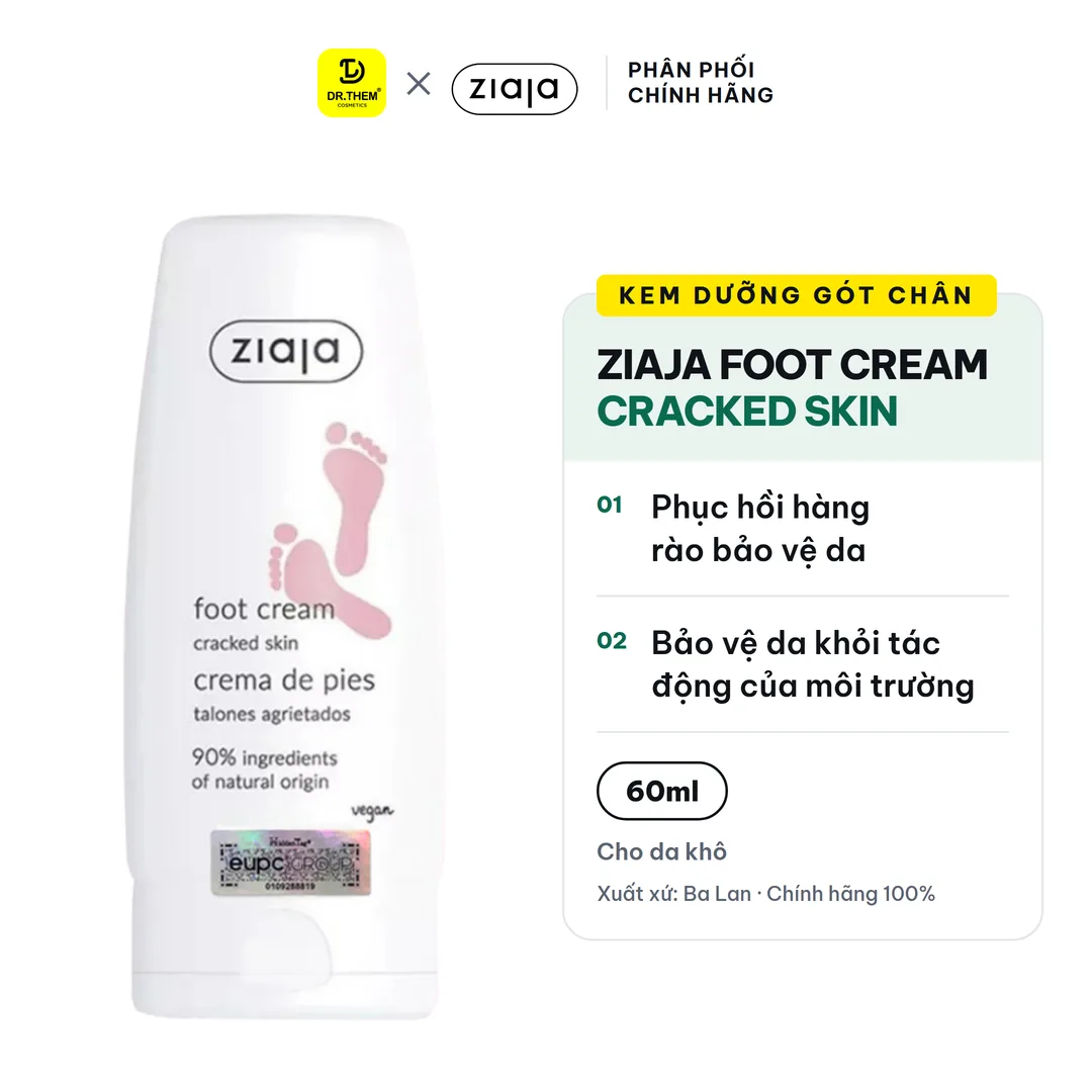 Kem Dưỡng Gót Chân Ziaja Foot Cream Cracked Skin Dưỡng Ẩm Làm Mềm Hỗ Trợ Cải Thiện Da Nứt Nẻ 60ml 2