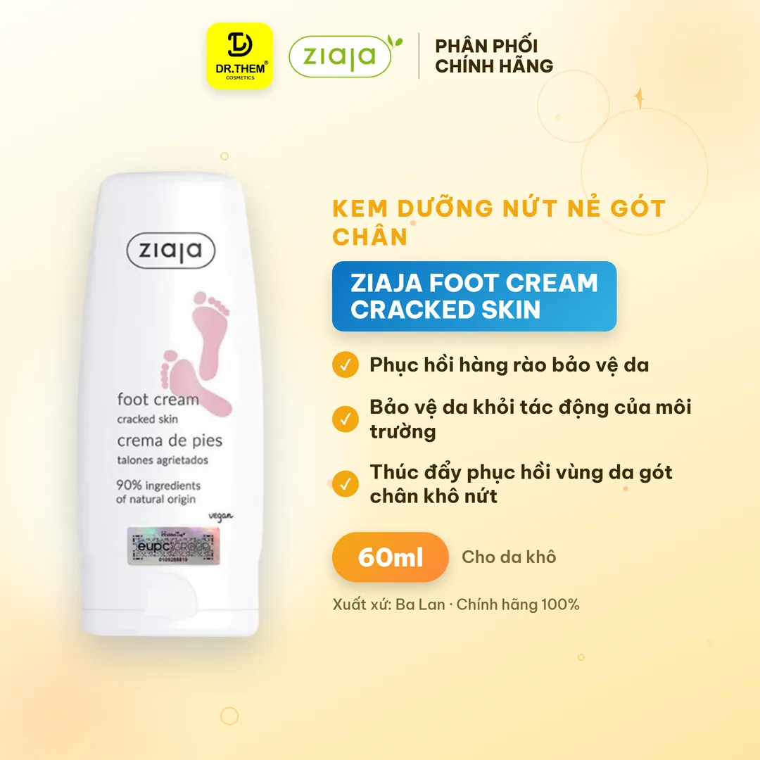 Kem Dưỡng Gót Chân Ziaja Foot Cream Cracked Skin Dưỡng Ẩm Làm Mềm Hỗ Trợ Cải Thiện Da Nứt Nẻ 60ml