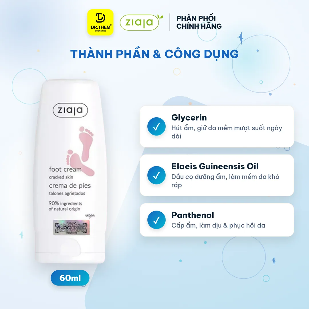 Kem Dưỡng Gót Chân Ziaja Foot Cream Cracked Skin Dưỡng Ẩm Làm Mềm Hỗ Trợ Cải Thiện Da Nứt Nẻ 60ml 5