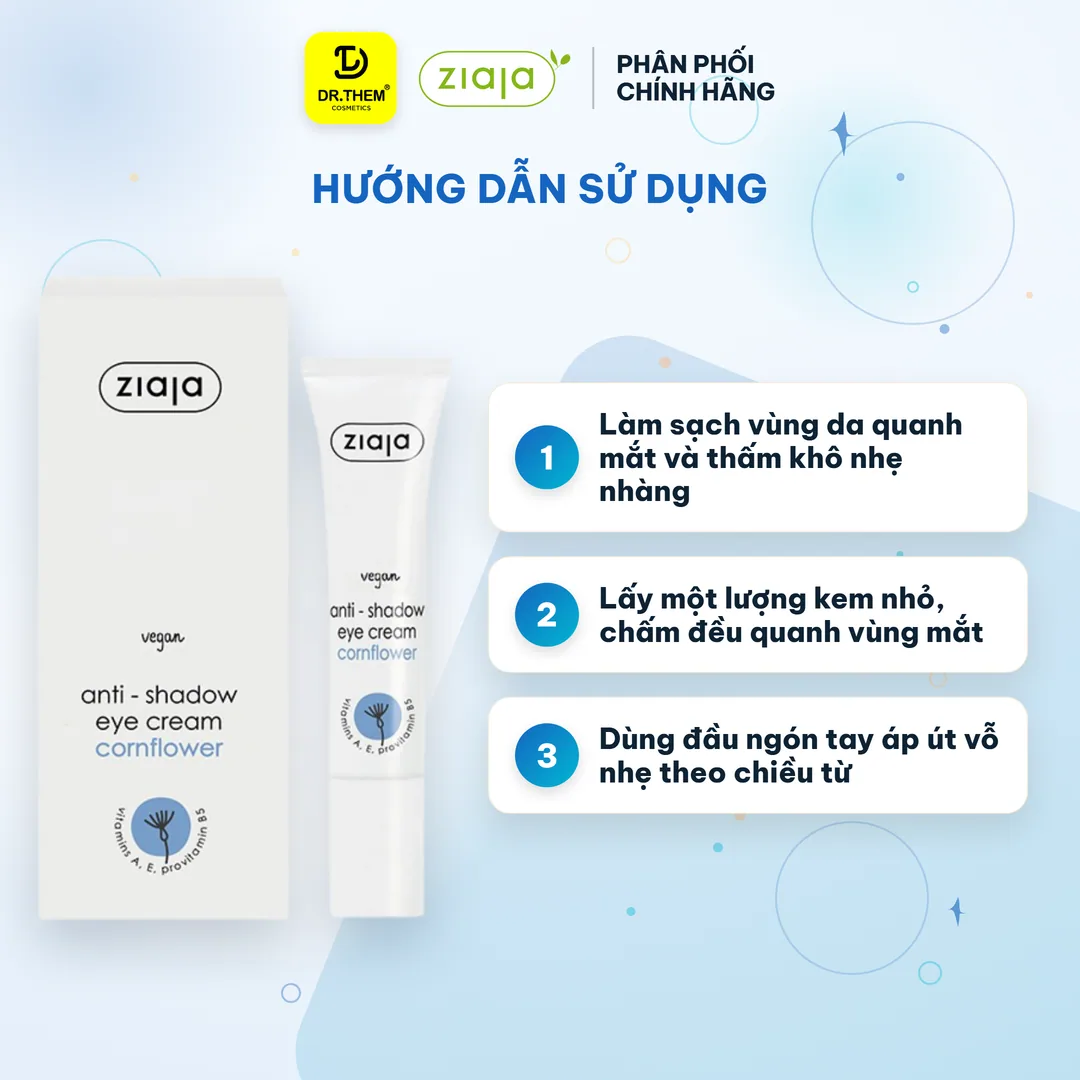 Kem Dưỡng Mắt Ziaja Anti-Shadow Eye Cream Hỗ Trợ Giảm Quầng Thâm Dưỡng Ẩm Vùng Da Quanh Mắt 15ml 5