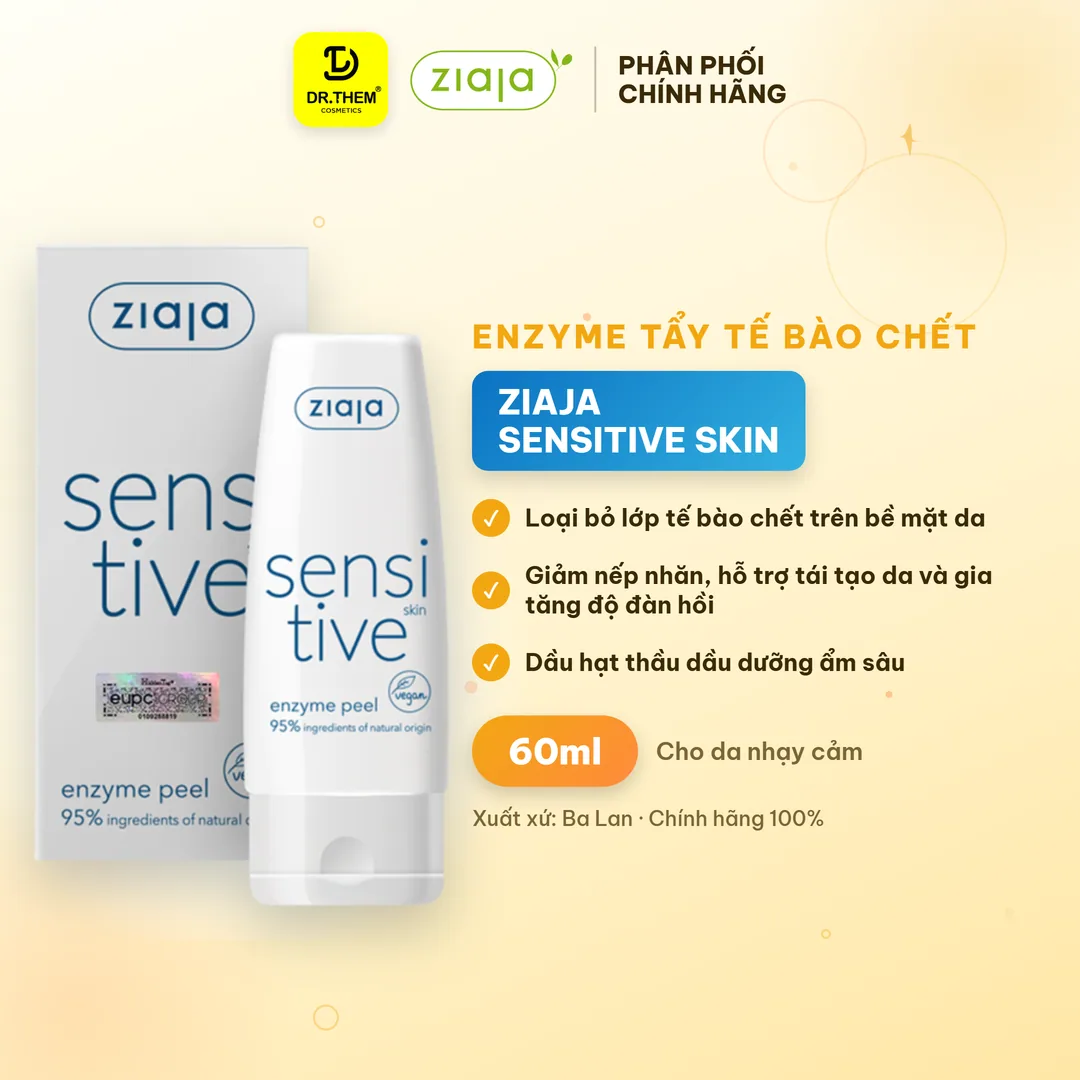 Enzyme Tẩy Tế Bào Chết Ziaja Sensitive Skin Enzyme Peel Làm Sạch Sâu Dịu Nhẹ Sáng Mịn Da Cho Da Nhạy Cảm 60ml