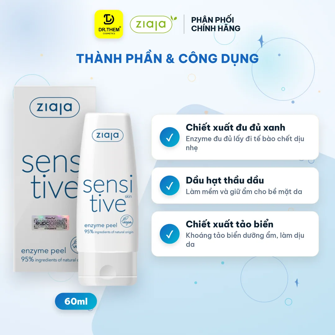 Enzyme Tẩy Tế Bào Chết Ziaja Sensitive Skin Enzyme Peel Làm Sạch Sâu Dịu Nhẹ Sáng Mịn Da Cho Da Nhạy Cảm 60ml 4
