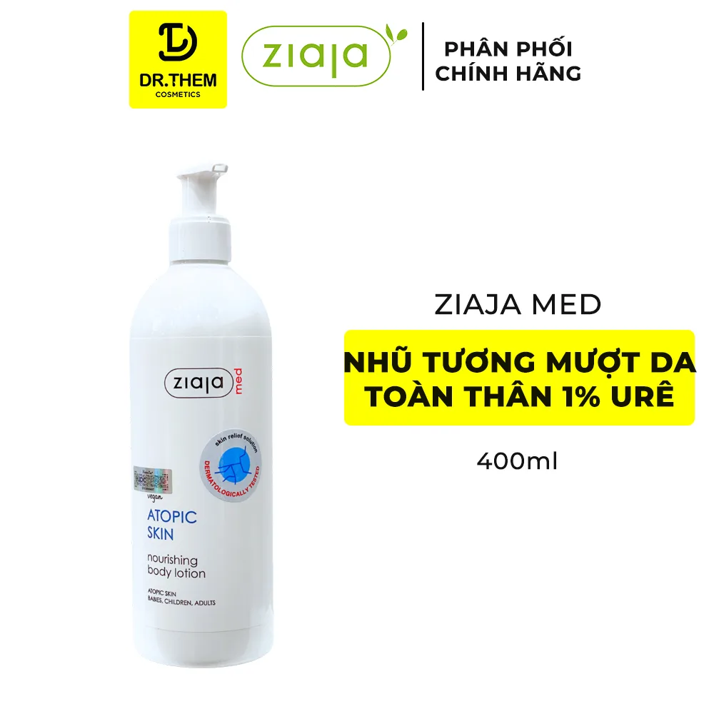 Nhũ Tương Dưỡng Thể Ziaja Med Atopic Skin Body Lotion Nourishing 1% Urê Mượt Da Dưỡng Ẩm Cho Da Khô 400ml 2