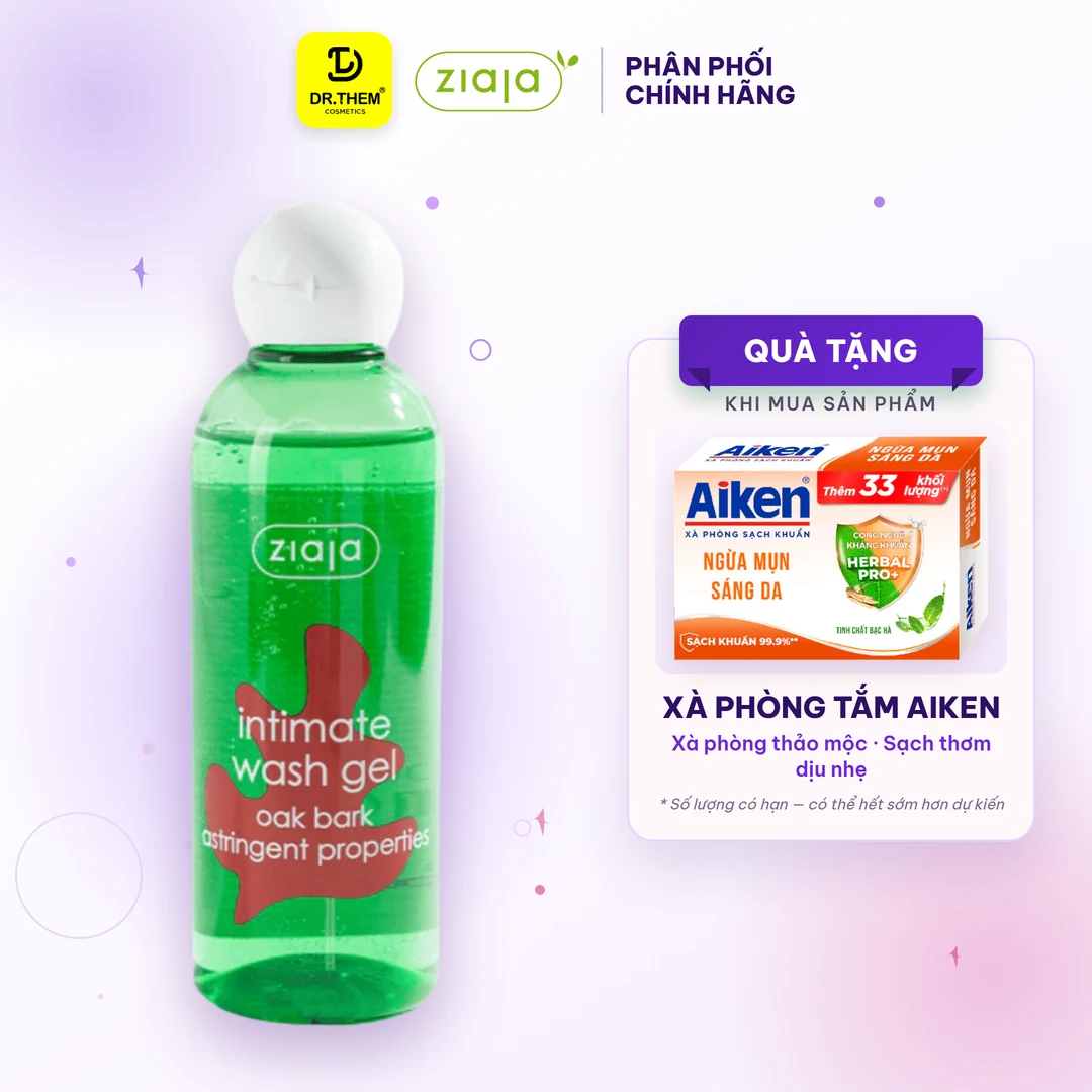 Dung Dịch Vệ Sinh Phụ Nữ Ziaja Intimate Vỏ Sồi Làm Se Dịu Cân Bằng pH 200ml