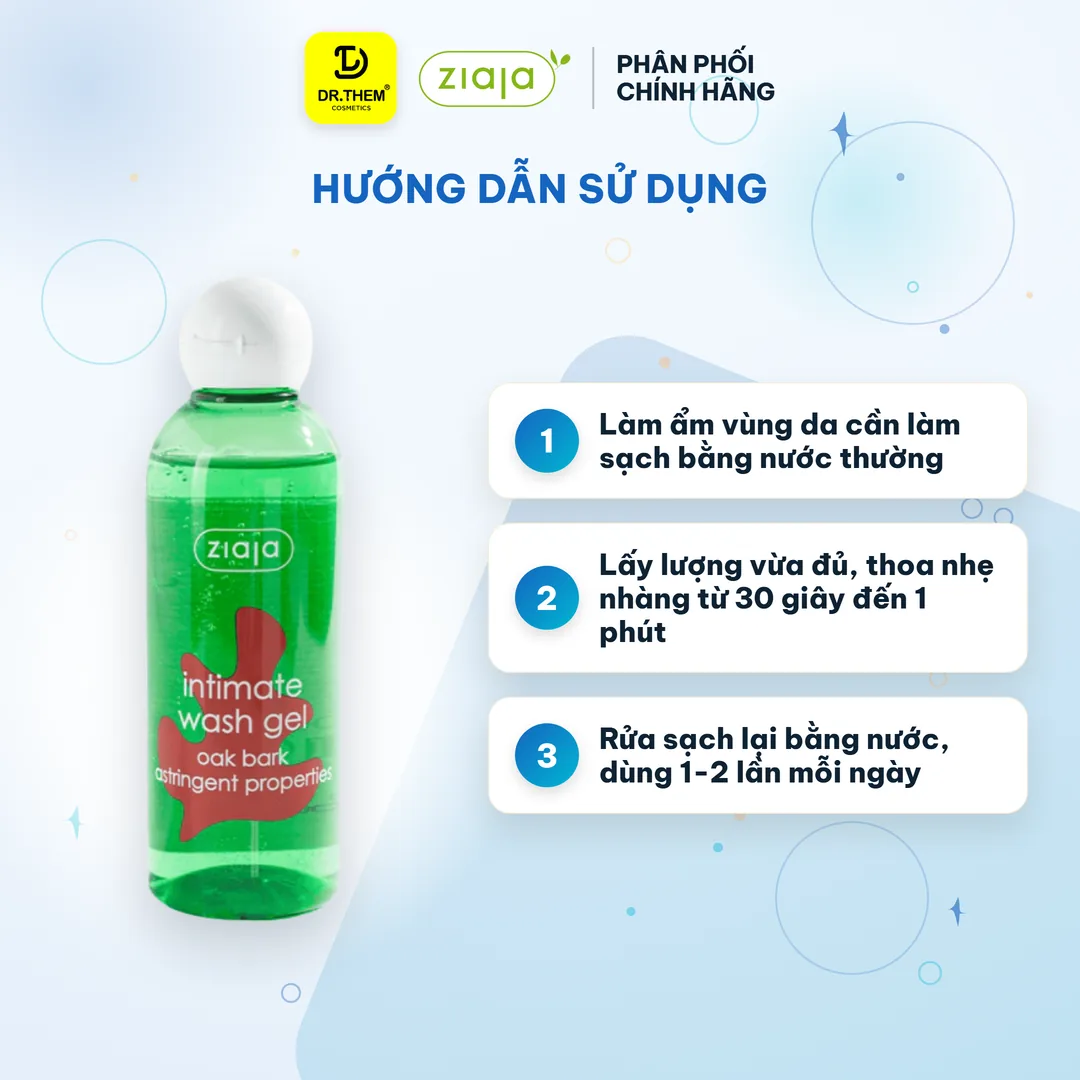 Dung Dịch Vệ Sinh Phụ Nữ Ziaja Intimate Vỏ Sồi Làm Se Dịu Cân Bằng pH 200ml 3