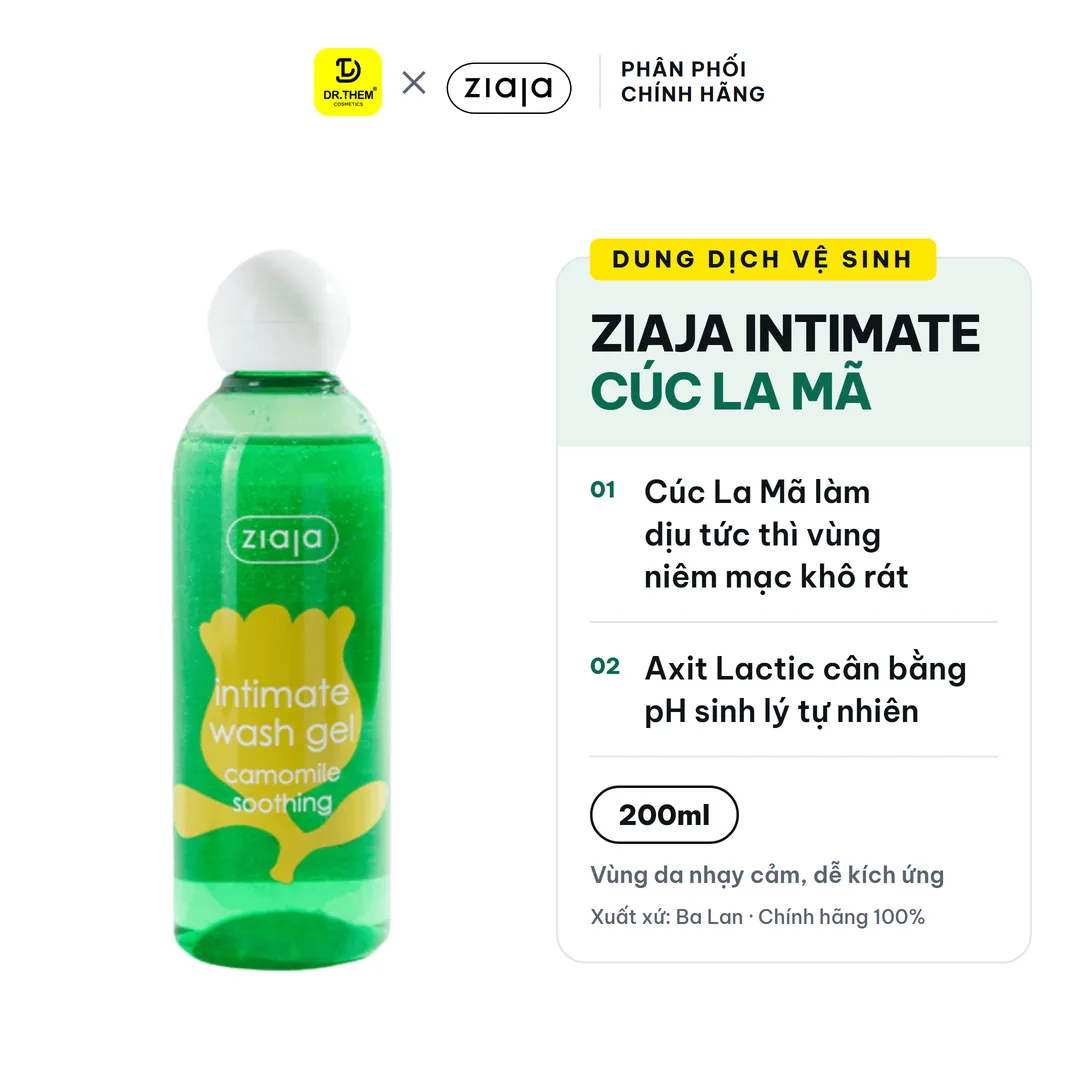 Dung Dịch Vệ Sinh Phụ Nữ Ziaja Intimate Cúc La Mã Dịu Nhẹ Giảm Kích Ứng 200ml 2