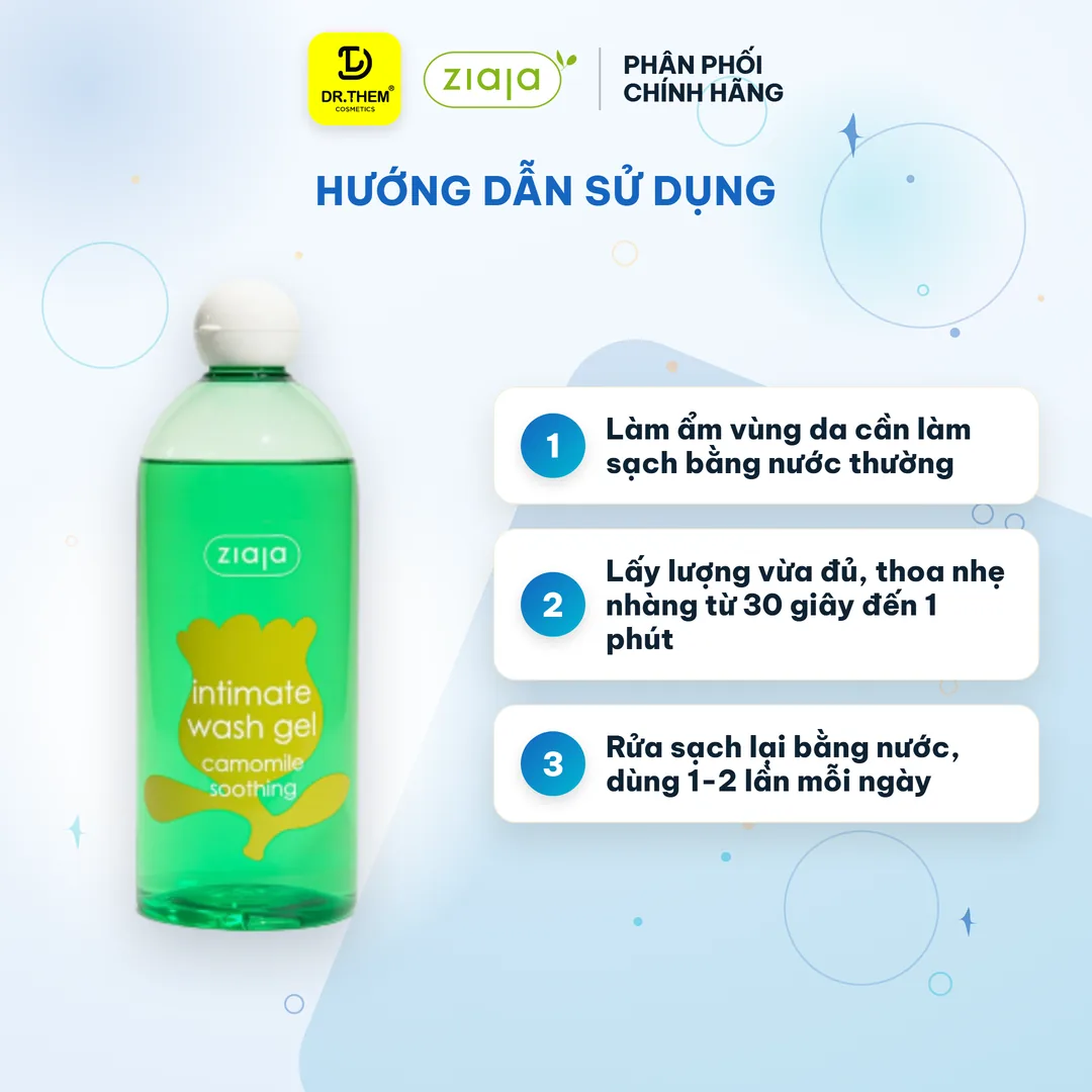 Dung Dịch Vệ Sinh Phụ Nữ Ziaja Intimate Cúc La Mã Dịu Nhẹ Giảm Kích Ứng 200ml 3