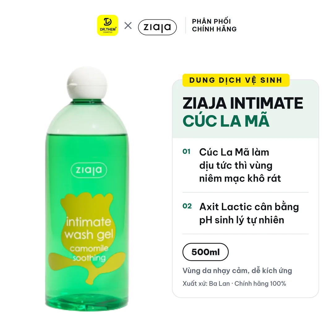 Dung Dịch Vệ Sinh Phụ Nữ Ziaja Intimate Cúc La Mã Dịu Nhẹ Giảm Kích Ứng 500ml 2