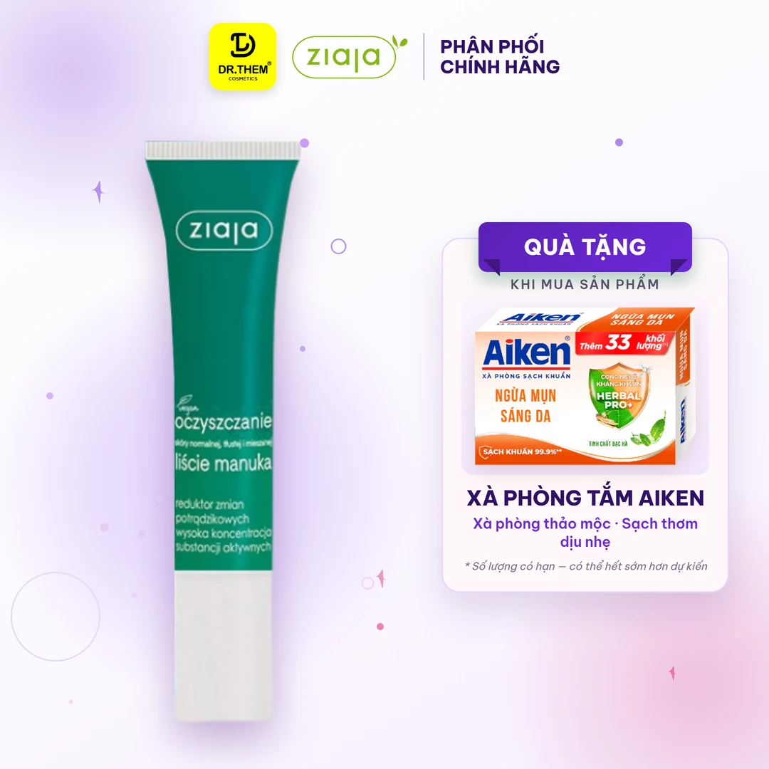 Kem Chấm Mụn Ziaja Manuka Tree Reduktor Zmian Potradzikowych Hỗ Trợ Giảm Mụn Nồng Độ Hoạt Chất Cao 15ml
