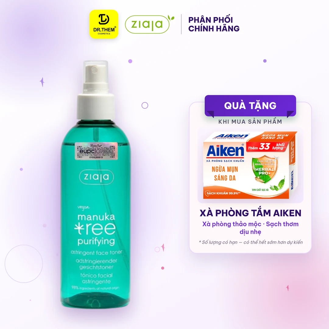 Toner Xịt Khoáng Ziaja Manuka Tree Purifying Astringent Face Se Khít Lỗ Chân Lông Cho Da Dầu Mụn 200ml