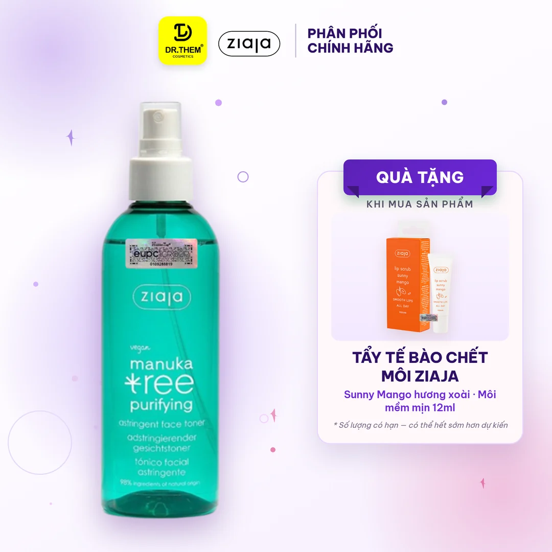 Toner Xịt Khoáng Ziaja Manuka Tree Purifying Astringent Face Se Khít Lỗ Chân Lông Cho Da Dầu Mụn 200ml