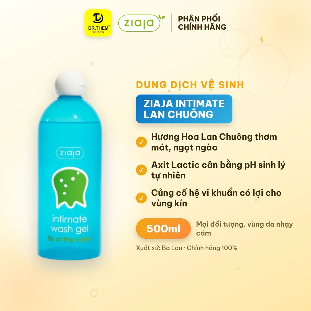 Dung Dịch Vệ Sinh Phụ Nữ Ziaja Intimate Hoa Lan Chuông Thơm Mát Dịu Nhẹ 500ml