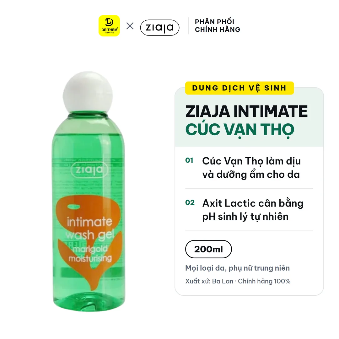Dung Dịch Vệ Sinh Phụ Nữ Ziaja Intimate Cúc Vạn Thọ Thơm Mát Dịu Nhẹ Cân Bằng pH 200ml 2