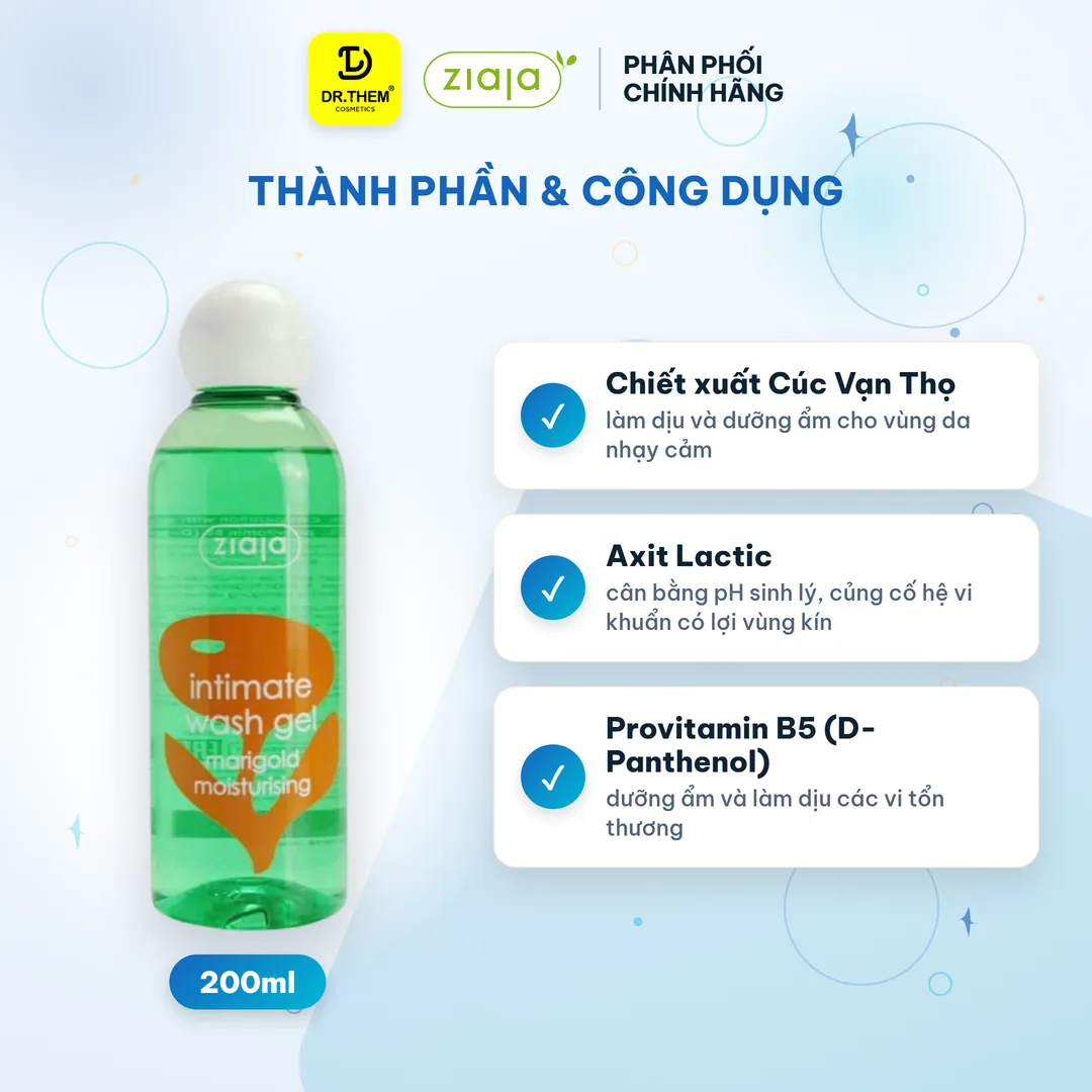 Dung Dịch Vệ Sinh Phụ Nữ Ziaja Intimate Cúc Vạn Thọ Thơm Mát Dịu Nhẹ Cân Bằng pH 200ml 2