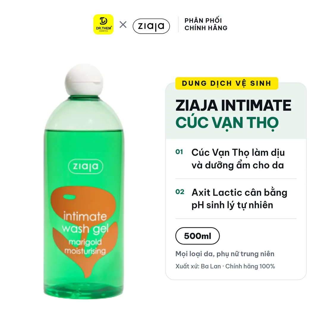 Dung Dịch Vệ Sinh Phụ Nữ Ziaja Intimate Cúc Vạn Thọ Thơm Mát Dịu Nhẹ Cân Bằng pH 500ml 2