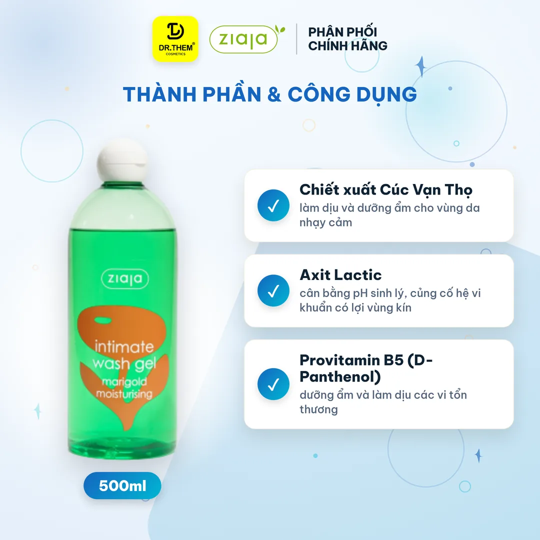 Dung Dịch Vệ Sinh Phụ Nữ Ziaja Intimate Cúc Vạn Thọ Thơm Mát Dịu Nhẹ Cân Bằng pH 500ml 2