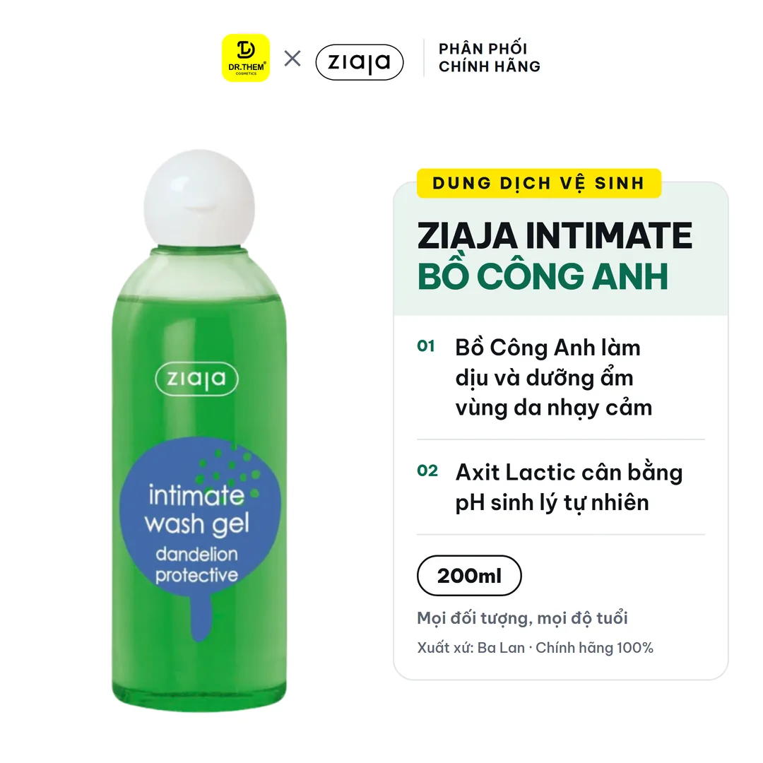 Dung Dịch Vệ Sinh Phụ Nữ Ziaja Intimate Bồ Công Anh Thơm Mát Dịu Nhẹ 200ml 2