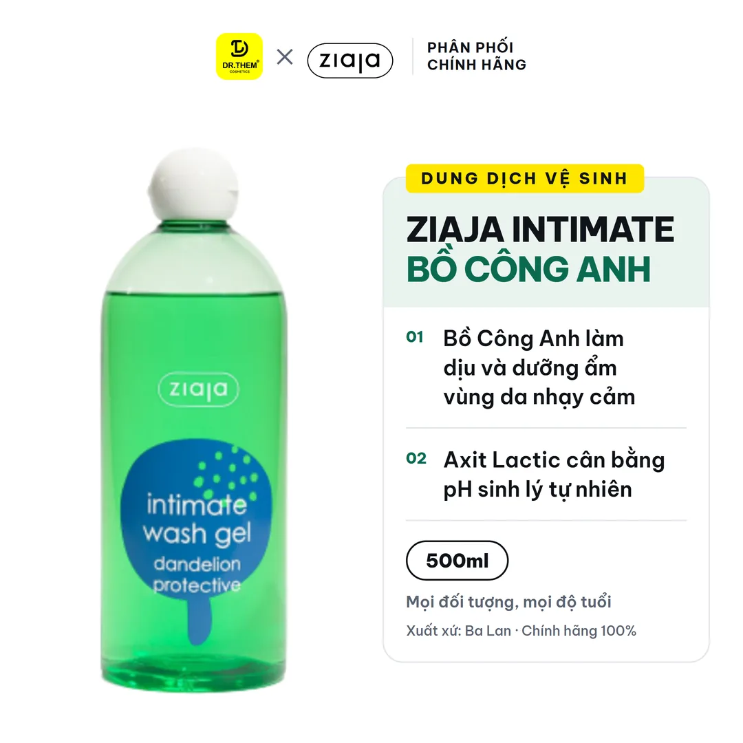 Dung Dịch Vệ Sinh Phụ Nữ Ziaja Intimate Bồ Công Anh Thơm Mát Dịu Nhẹ 500ml 2