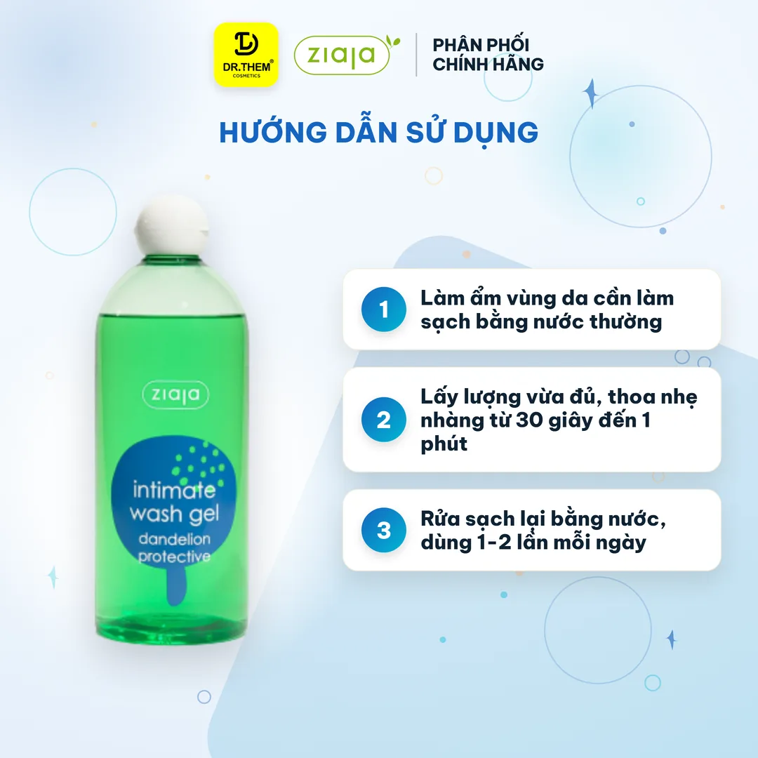 Dung Dịch Vệ Sinh Phụ Nữ Ziaja Intimate Bồ Công Anh Thơm Mát Dịu Nhẹ 500ml 3
