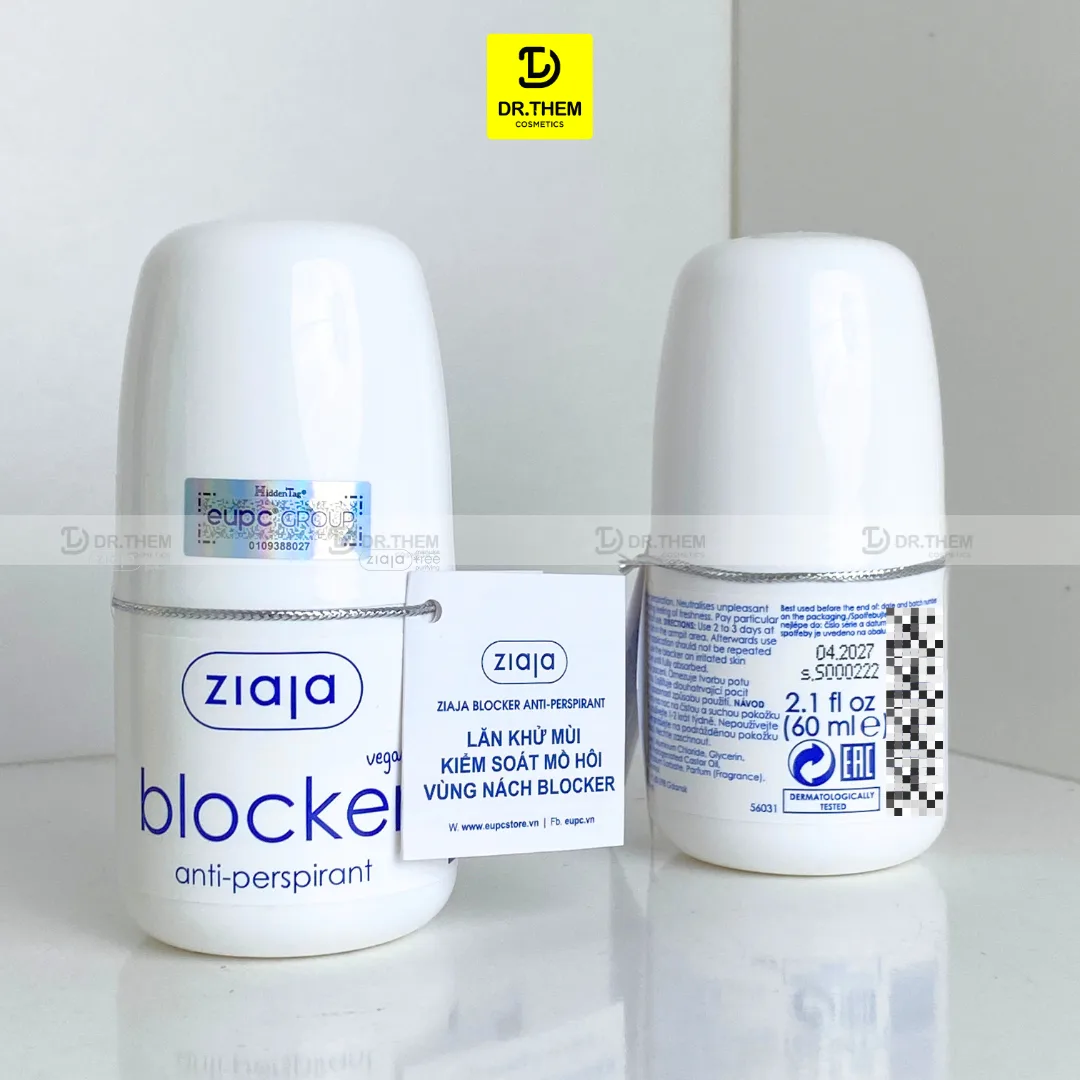 Lăn Khử Mùi Ziaja Blocker Anti-Perspirant Kiểm Soát Mồ Hôi Vùng Nách Thấm Nhanh Không Để Lại Vệt 60ml 6