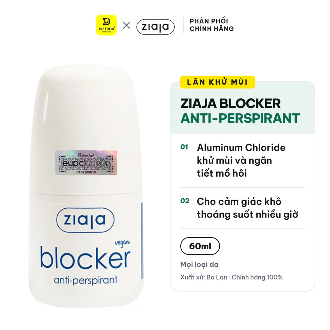 Lăn Khử Mùi Ziaja Blocker Anti-Perspirant Kiểm Soát Mồ Hôi Vùng Nách Thấm Nhanh Không Để Lại Vệt 60ml – ảnh sản phẩm