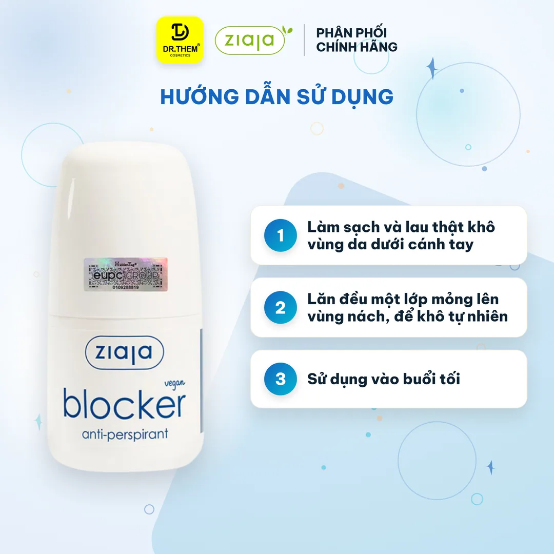 Lăn Khử Mùi Ziaja Blocker Anti-Perspirant Kiểm Soát Mồ Hôi Vùng Nách Thấm Nhanh Không Để Lại Vệt 60ml 5