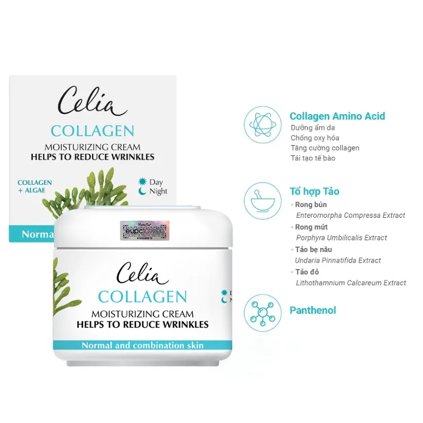 Kem Dưỡng Ẩm Celia Collagen Moisturizing Cream Hỗ Trợ Làm Mờ Nếp Nhăn Cho Da Khô Lão Hóa 50ml 2