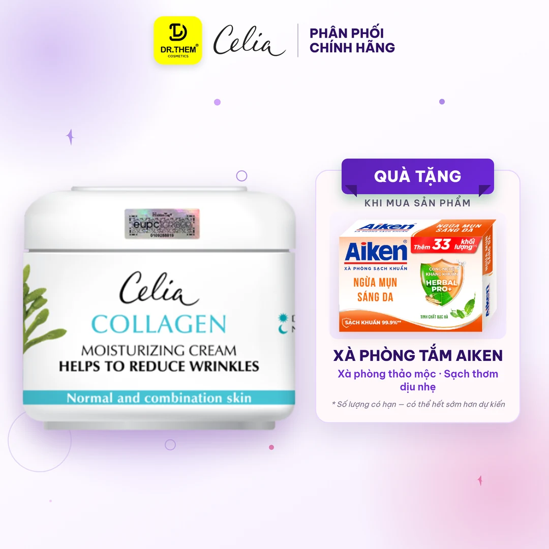 Kem Dưỡng Ẩm Celia Collagen Moisturizing Cream Hỗ Trợ Làm Mờ Nếp Nhăn Cho Da Khô Lão Hóa 50ml