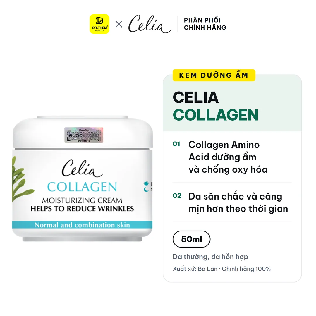 Kem Dưỡng Ẩm Celia Collagen Moisturizing Cream Hỗ Trợ Làm Mờ Nếp Nhăn Cho Da Khô Lão Hóa 50ml – ảnh sản phẩm