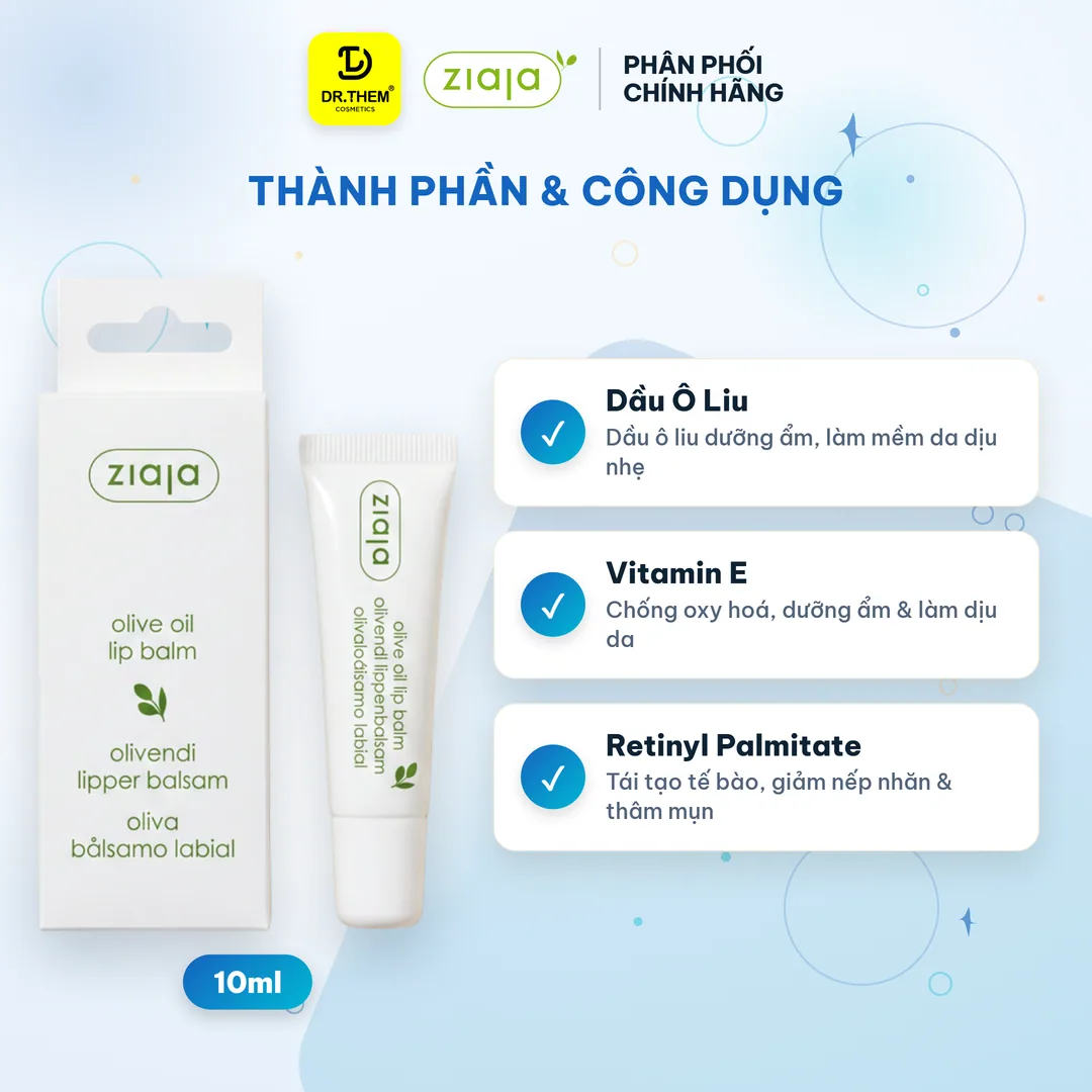 Son Dưỡng Môi Ziaja Olive Oil Lip Balm Dầu Ô Liu Dưỡng Ẩm Ngừa Khô Nứt Nẻ Cho Bờ Môi Hồng Tự Nhiên 10ml 3