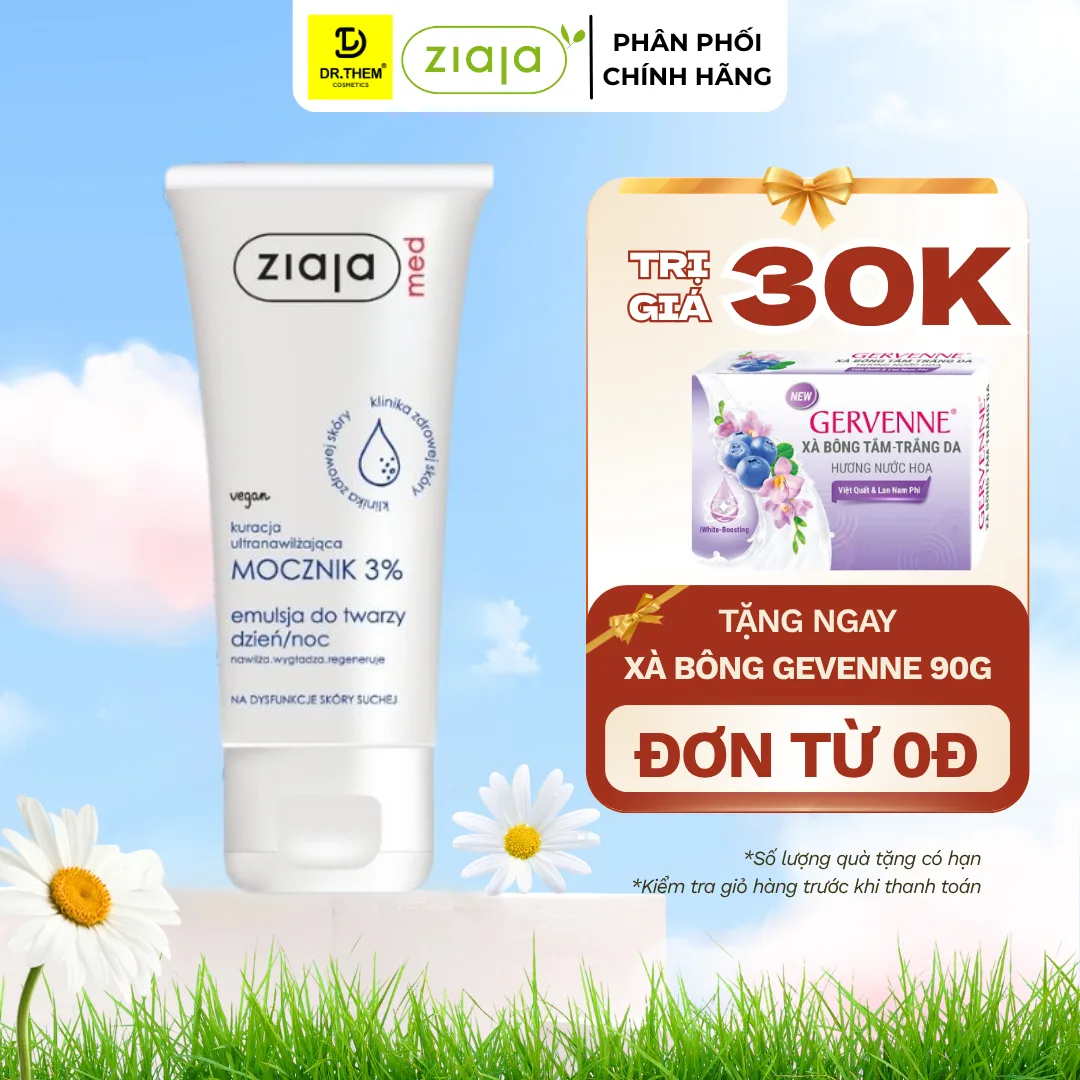 Nhũ Tương Ziaja Med 3% Urea Emulsion Mềm Da Dưỡng Ẩm Phục Hồi Hàng Rào Bảo Vệ Cho Da Khô Nhạy Cảm 50ml