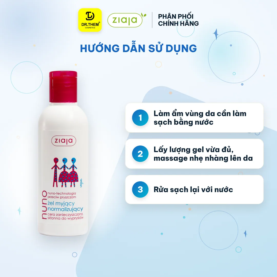 Gel Rửa Mặt Ziaja Nuno Hỗ Trợ Ngừa Mụn Giảm Dầu Thừa Làm Thông Thoáng Lỗ Chân Lông Cho Da Dầu Da Hỗn Hợp 200ml 4