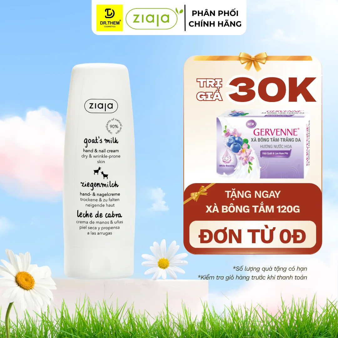 Kem Dưỡng Tay Móng Sữa Dê Ziaja Goat Milk Hand And Nail Cream Dưỡng Ẩm Làm Mềm Da Tay Cho Da Khô Thô Ráp 80ml