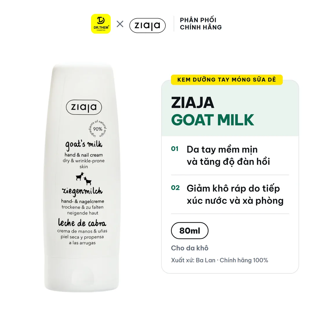 Kem Dưỡng Tay Móng Sữa Dê Ziaja Goat Milk Hand And Nail Cream Dưỡng Ẩm Làm Mềm Da Tay Cho Da Khô Thô Ráp 80ml 2