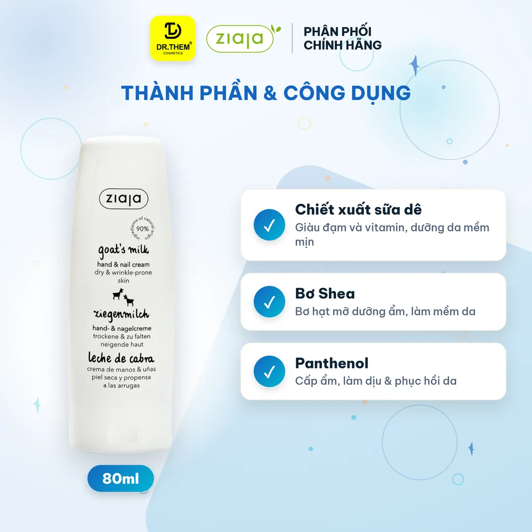 Kem Dưỡng Tay Móng Sữa Dê Ziaja Goat Milk Hand And Nail Cream Dưỡng Ẩm Làm Mềm Da Tay Cho Da Khô Thô Ráp 80ml 3
