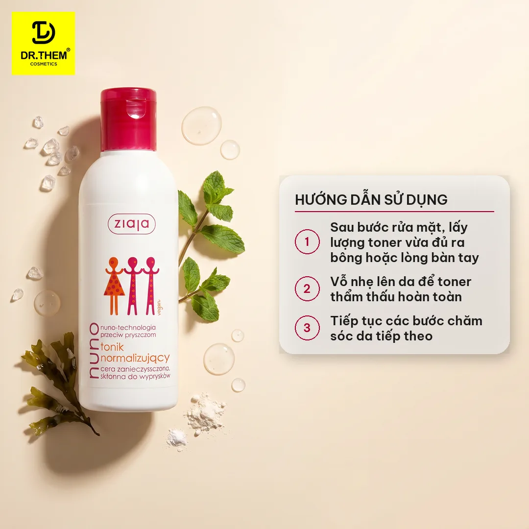 Toner Ziaja Nuno Nước Cân Bằng Cấp Ẩm Hỗ Trợ Ngừa Mụn Giảm Dầu Thừa Cho Da Dầu Da Hỗn Hợp Da Mụn 200ml 3