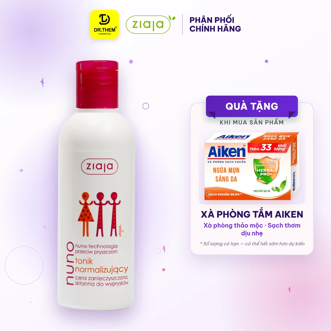 Toner Ziaja Nuno Nước Cân Bằng Cấp Ẩm Hỗ Trợ Ngừa Mụn Giảm Dầu Thừa Cho Da Dầu Da Hỗn Hợp Da Mụn 200ml